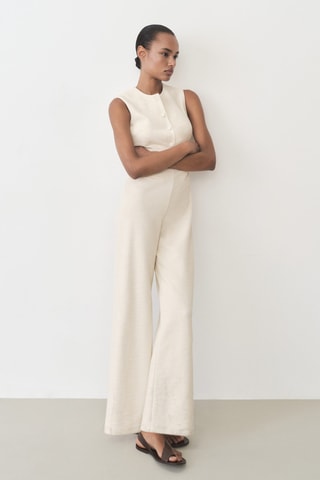 Combinaison tweed boutons - Ecru