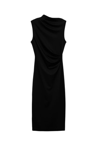 Robe midi drapée - Noir