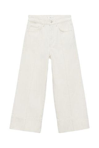 Jean wideleg crop coutures - Ecru