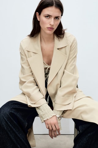 Trench soft ceinture - Gris clair