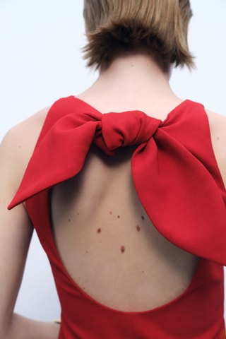 Top crop noeud dos - Rouge