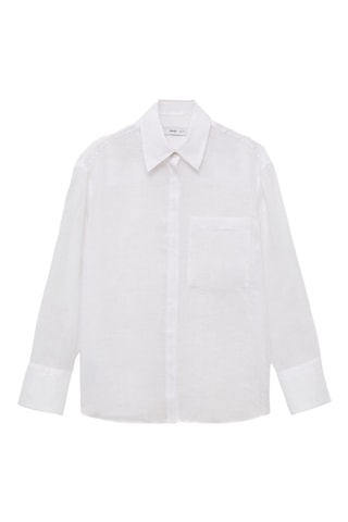 Chemise ramie avec poches - Blanc