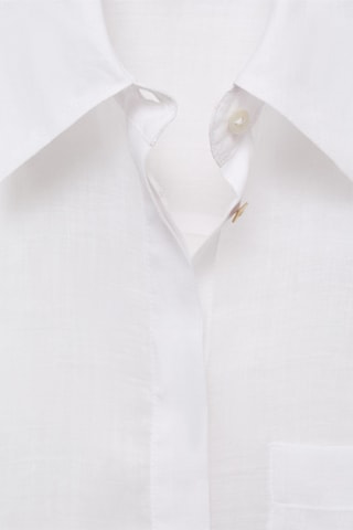 Chemise ramie avec poches - Blanc