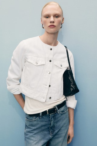 Veste en jean crop - Blanc