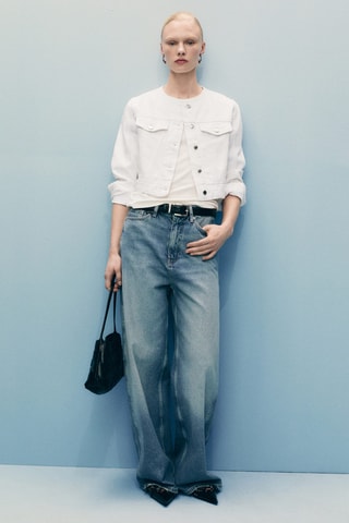 Veste en jean crop - Blanc