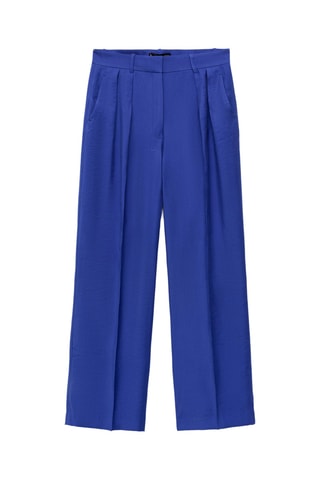 Pantalon costume wideleg à pinces - Bleu