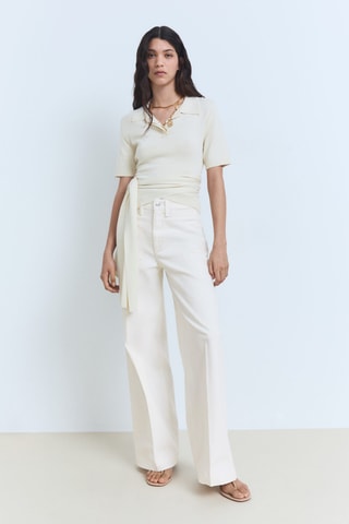 Jean wideleg taille haute - Blanc