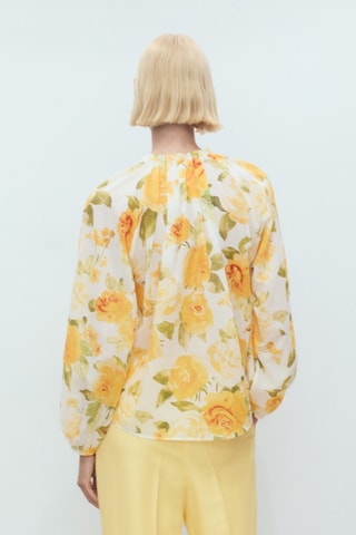 Blouse à fleurs coton - Jaune