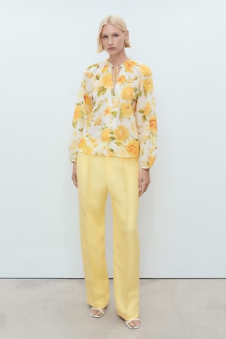Blouse à fleurs coton - Jaune