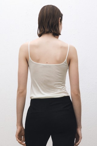 Top soie bretelles fines - Ecru