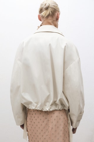 Blouson bomber ourlet réglable - Ecru