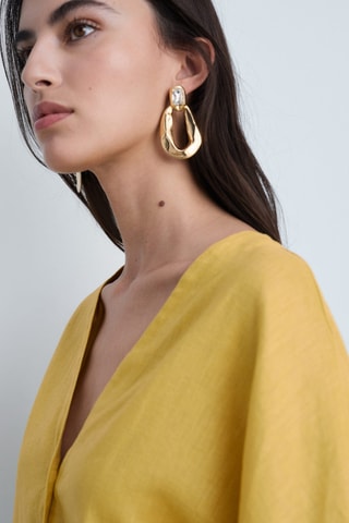 Robe lin oversize - Moutarde