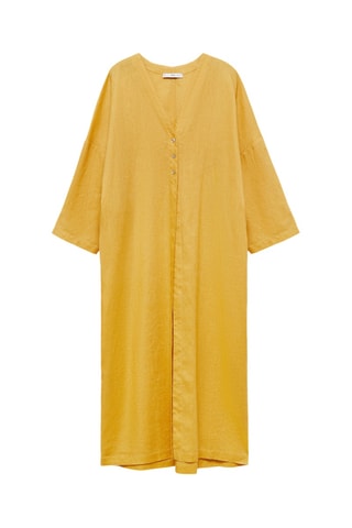Robe lin oversize - Moutarde