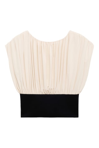 Top drapé combiné - Ecru