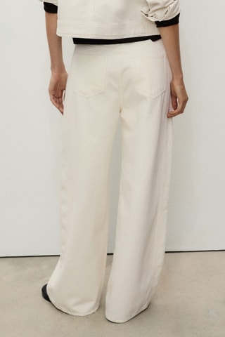 Jean balloon taille haute - Ecru