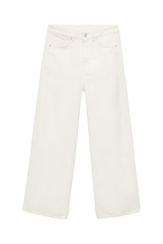 Jean balloon taille haute - Ecru