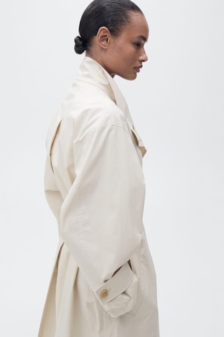 Trench coton oversize - Gris clair