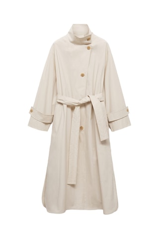 Trench coton oversize - Gris clair