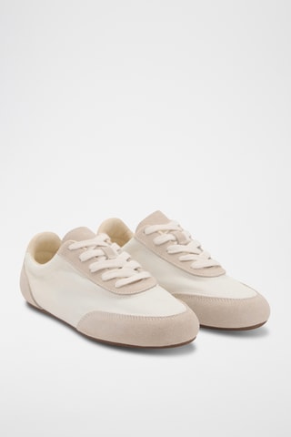 Tennis suède lacets - Blanc