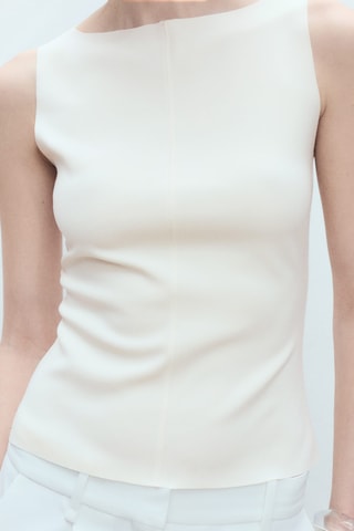 Haut en maille col bateau - Ecru