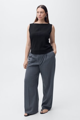 Haut en maille col bateau - Noir