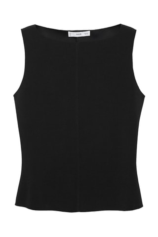 Haut en maille col bateau - Noir