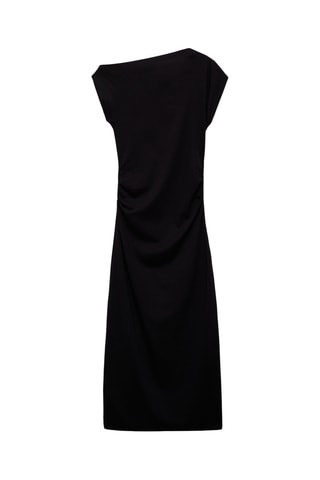 Robe midi drapée - Noir