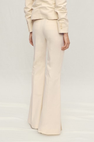 Pantalon de costume évasé en lin mélangé - Ecru