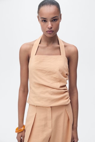 Top lyocell détail froncé - Nude