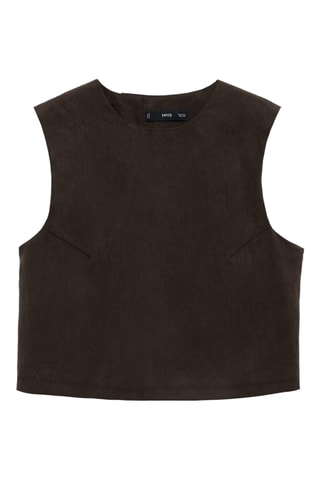 Top en lyocell avec boutons dans le dos - Marron