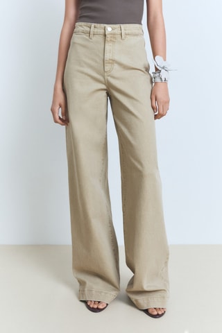 Jean wideleg taille haute full length - Kaki