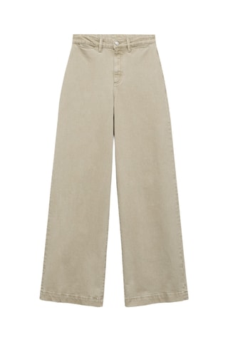 Jean wideleg taille haute full length - Kaki