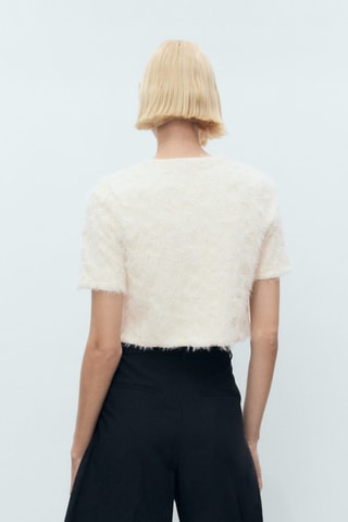 Cardigan crop maille - Beige