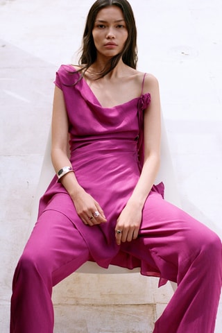 Pantalon droit fluide - Violet