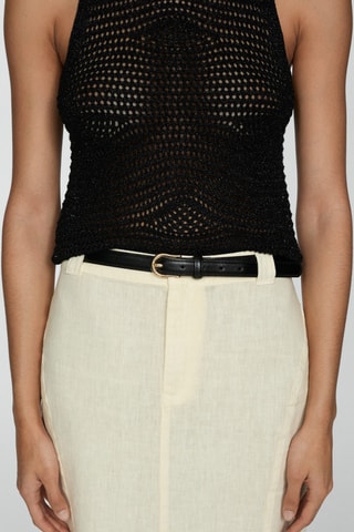 Top Lurex maille ajourée - Noir