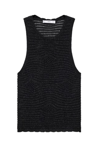 Top Lurex maille ajourée - Noir