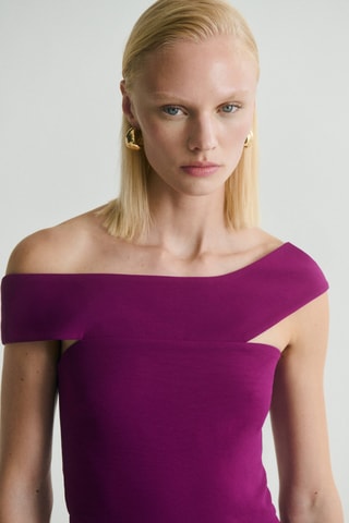 Combinaison à col asymétrique - Violet