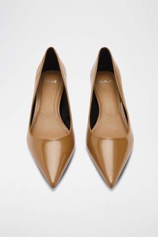 Chaussures vernies talon kitten heel - Marron