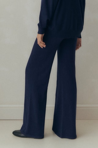 Pantalon de grossesse maille wideleg - Bleu marine