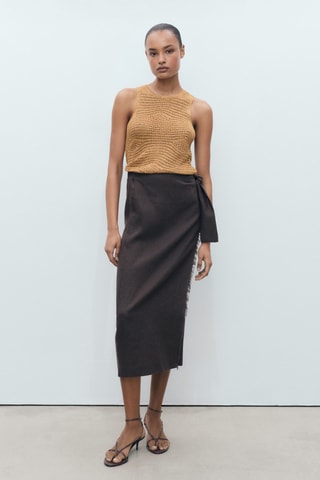 Top Lurex maille ajourée - Doré