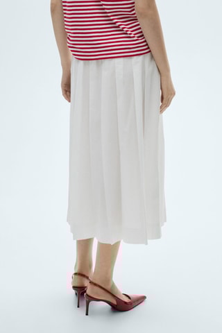 Jupe plissée coton - Blanc