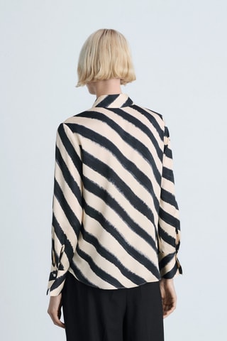 Chemise satinée imprimée - Gris