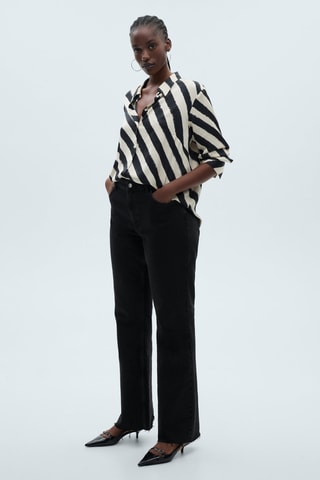 Chemise satinée imprimée - Gris