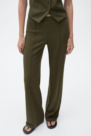 Pantalon droit maille - Kaki