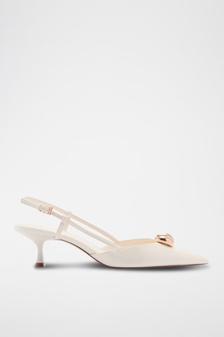 Chaussures à talon détail métallique - Blanc