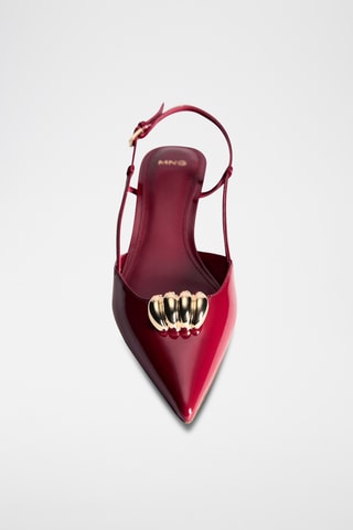 Chaussures à talon détail métallique - Rouge