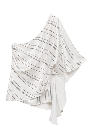 Blouse asymétrique rayures - Blanc