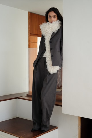 Blazer costume droit à boutons - Gris