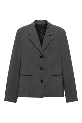 Blazer costume droit à boutons - Gris