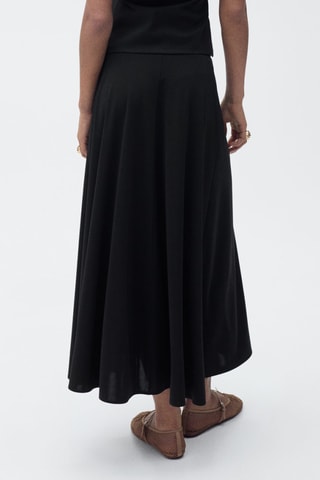 Jupe évasée maille - Noir